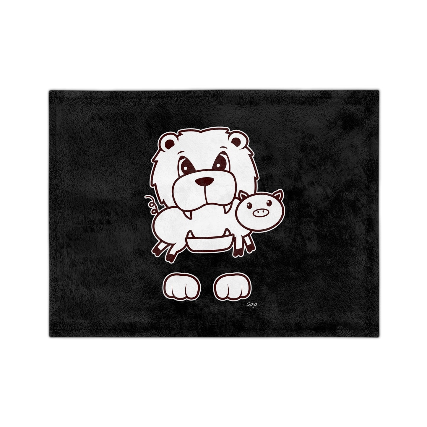Saja & Joke Ball - B/W - Velveteen Microfiber Blanket
