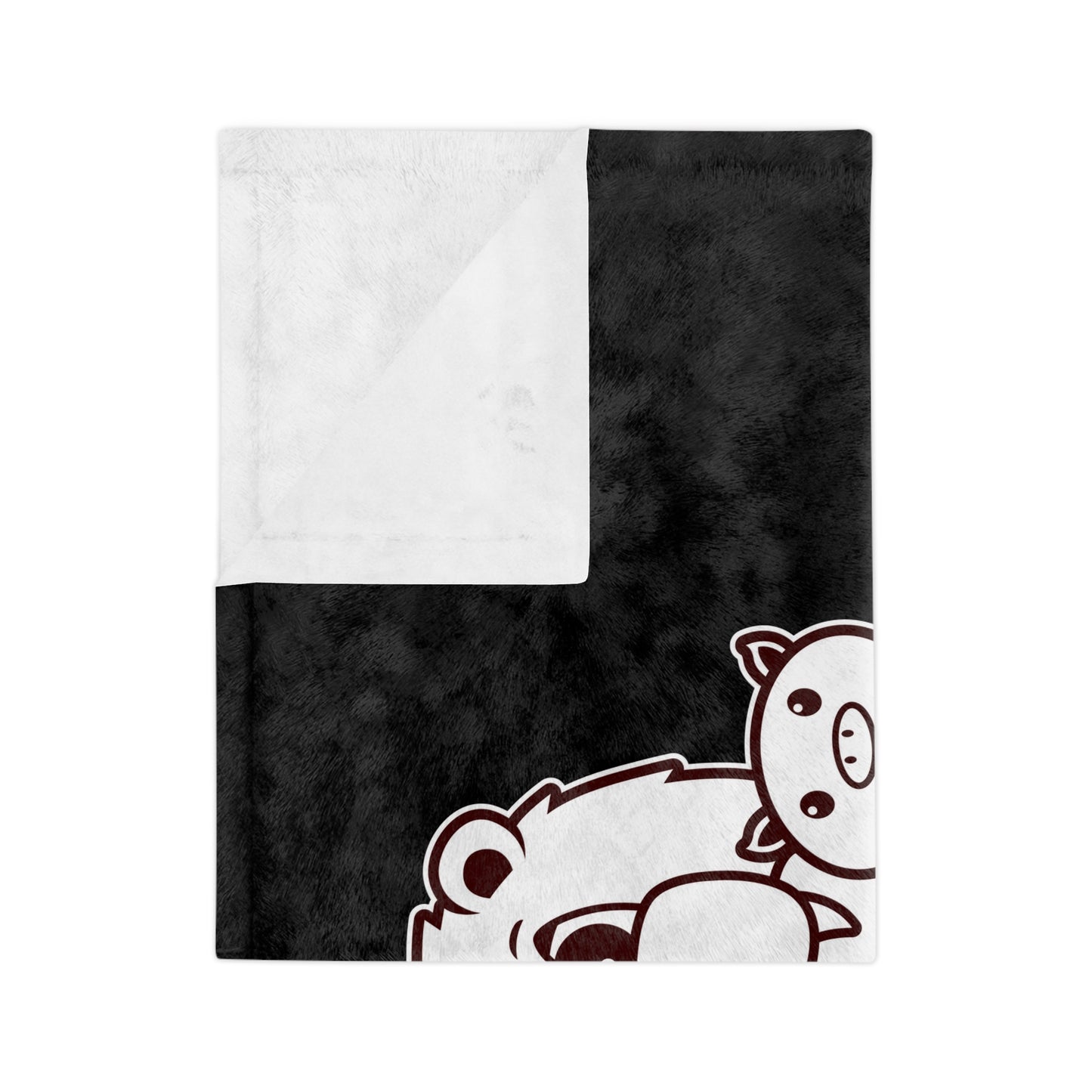 Saja & Joke Ball - B/W - Velveteen Microfiber Blanket