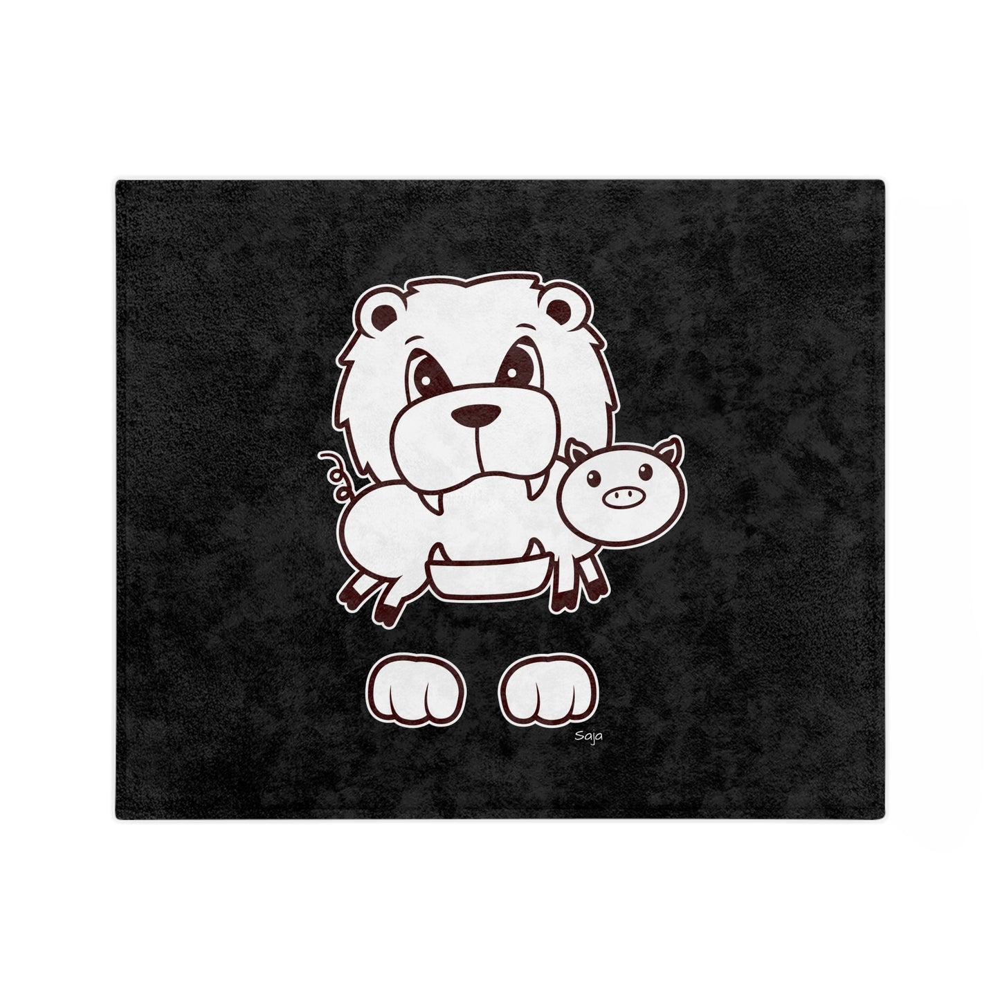 Saja & Joke Ball - B/W - Velveteen Microfiber Blanket