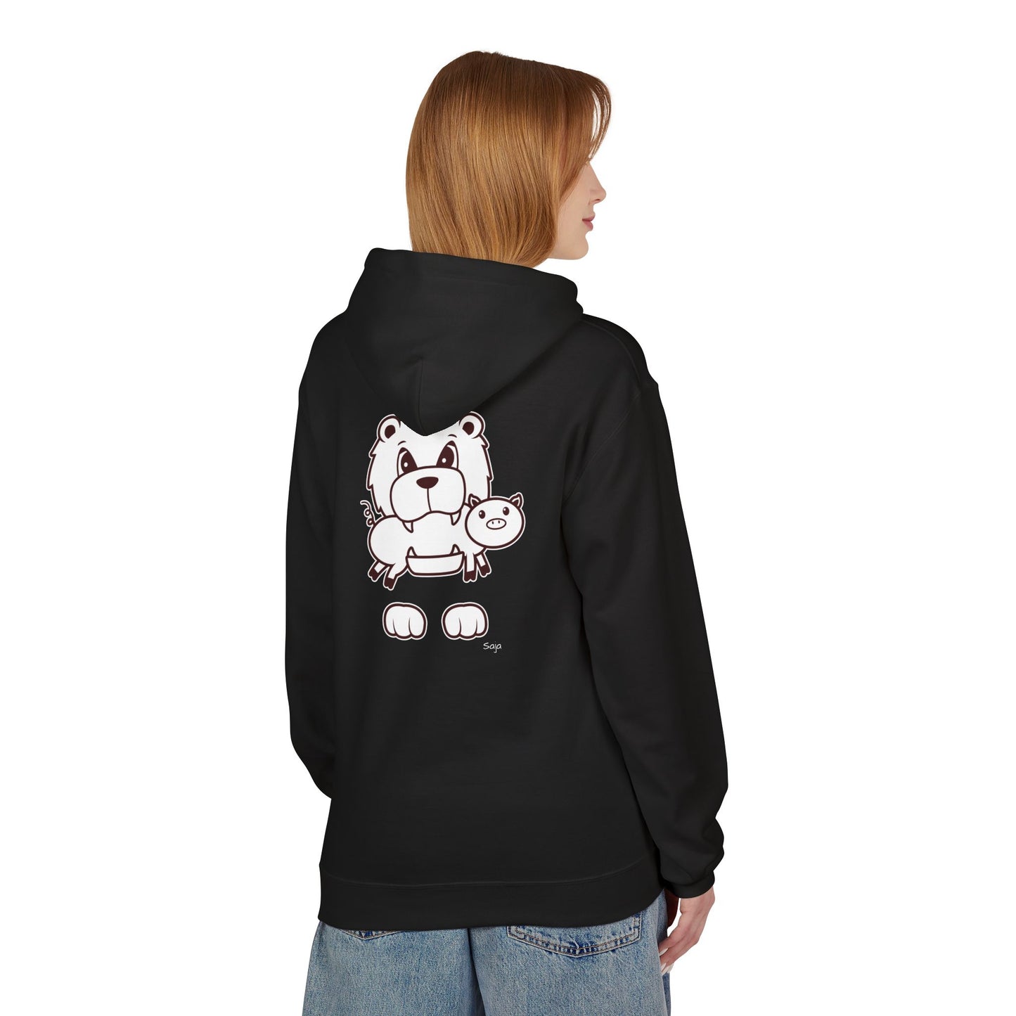 Saja & Joke Ball - B/W - Unisex Midweight Softstyle Fleece Hoodie