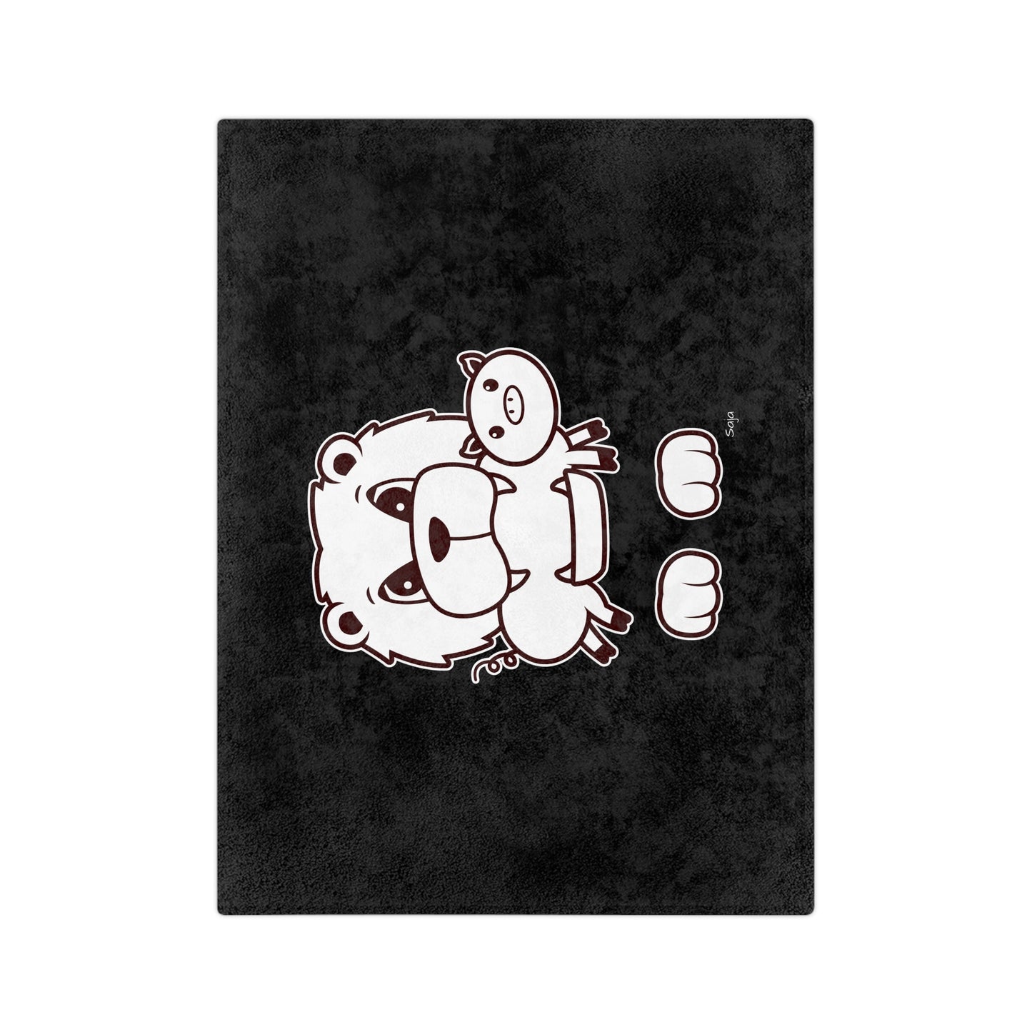 Saja & Joke Ball - B/W - Velveteen Microfiber Blanket