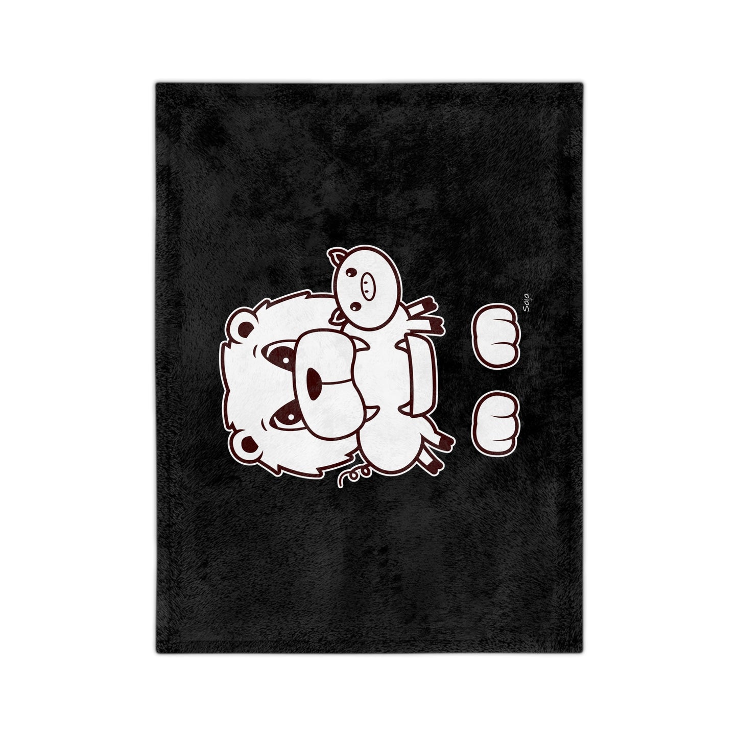 Saja & Joke Ball - B/W - Velveteen Microfiber Blanket
