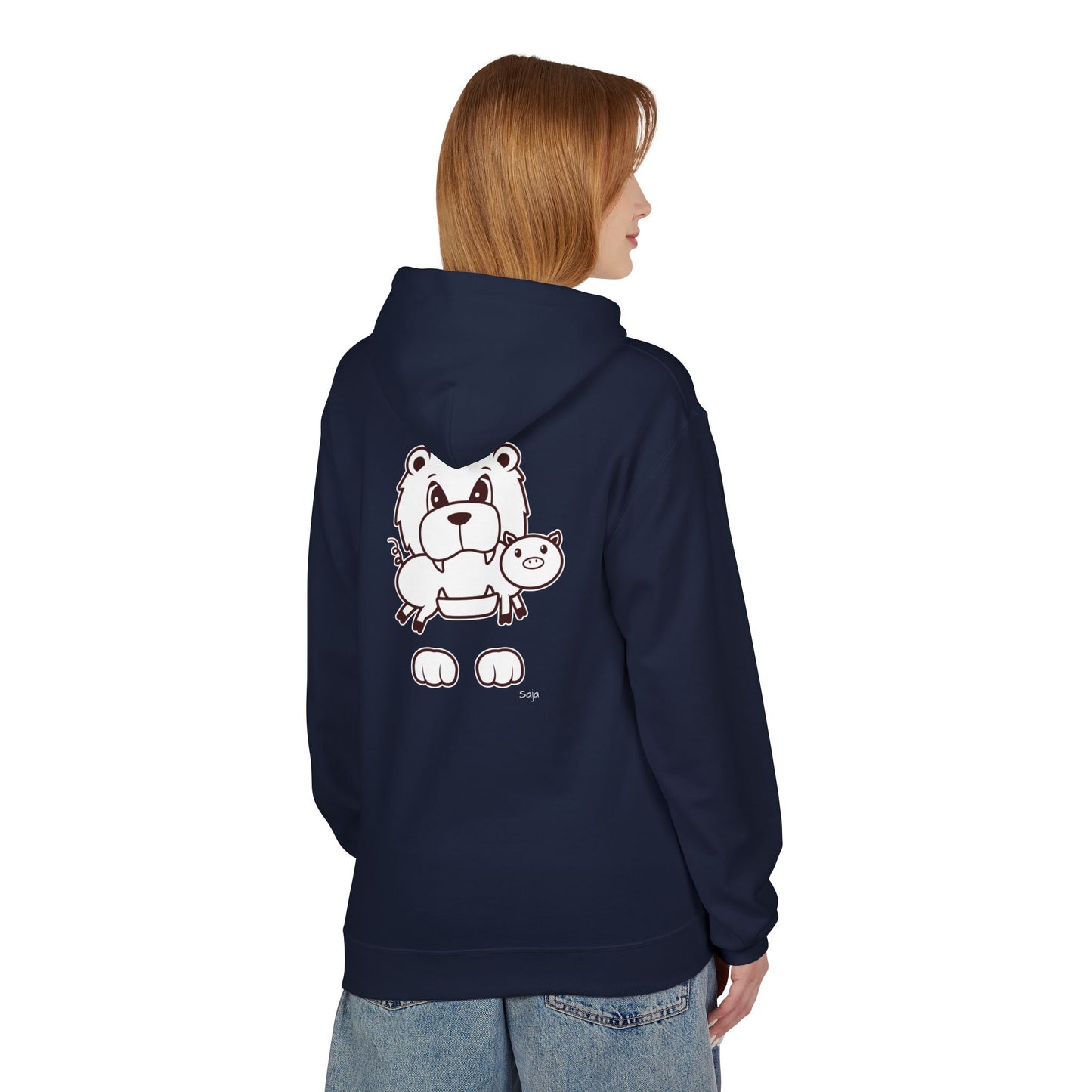 Saja & Joke Ball - B/W - Unisex Midweight Softstyle Fleece Hoodie