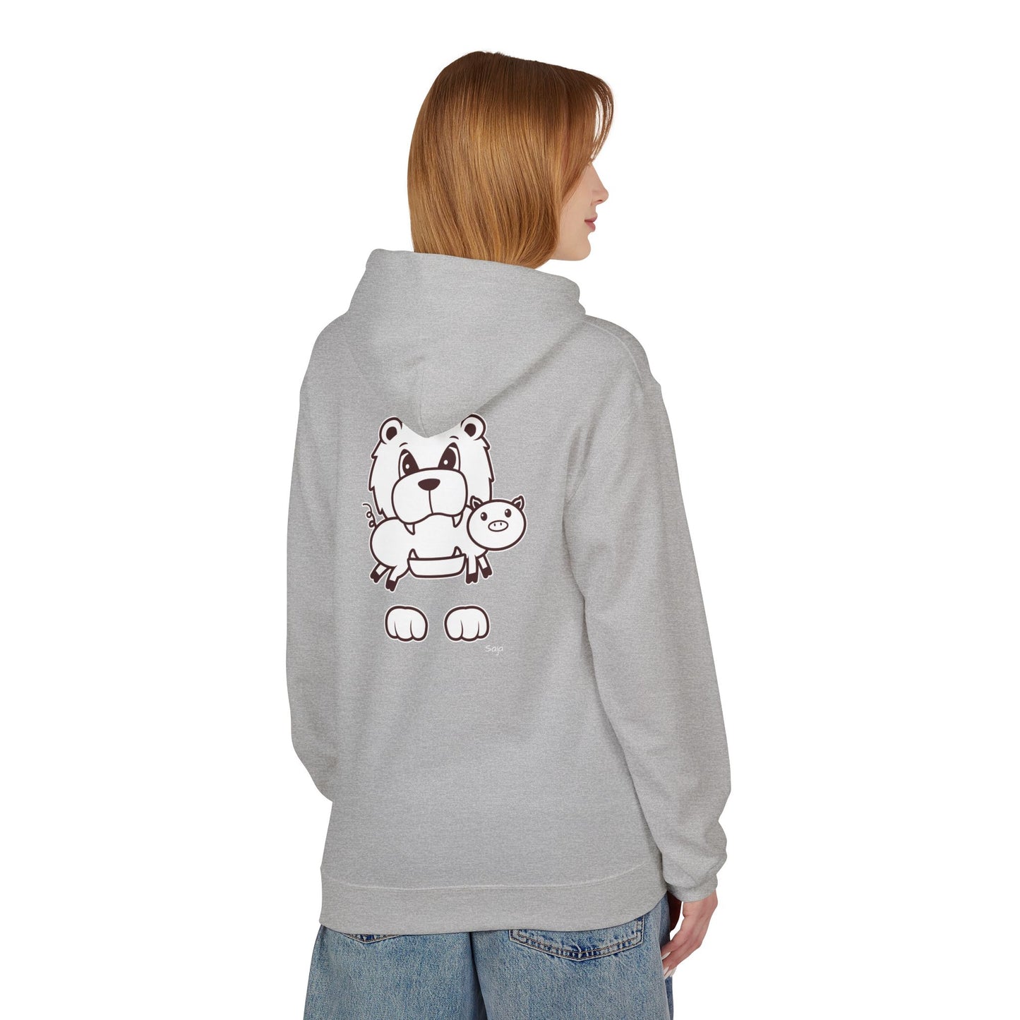 Saja & Joke Ball - B/W - Unisex Midweight Softstyle Fleece Hoodie