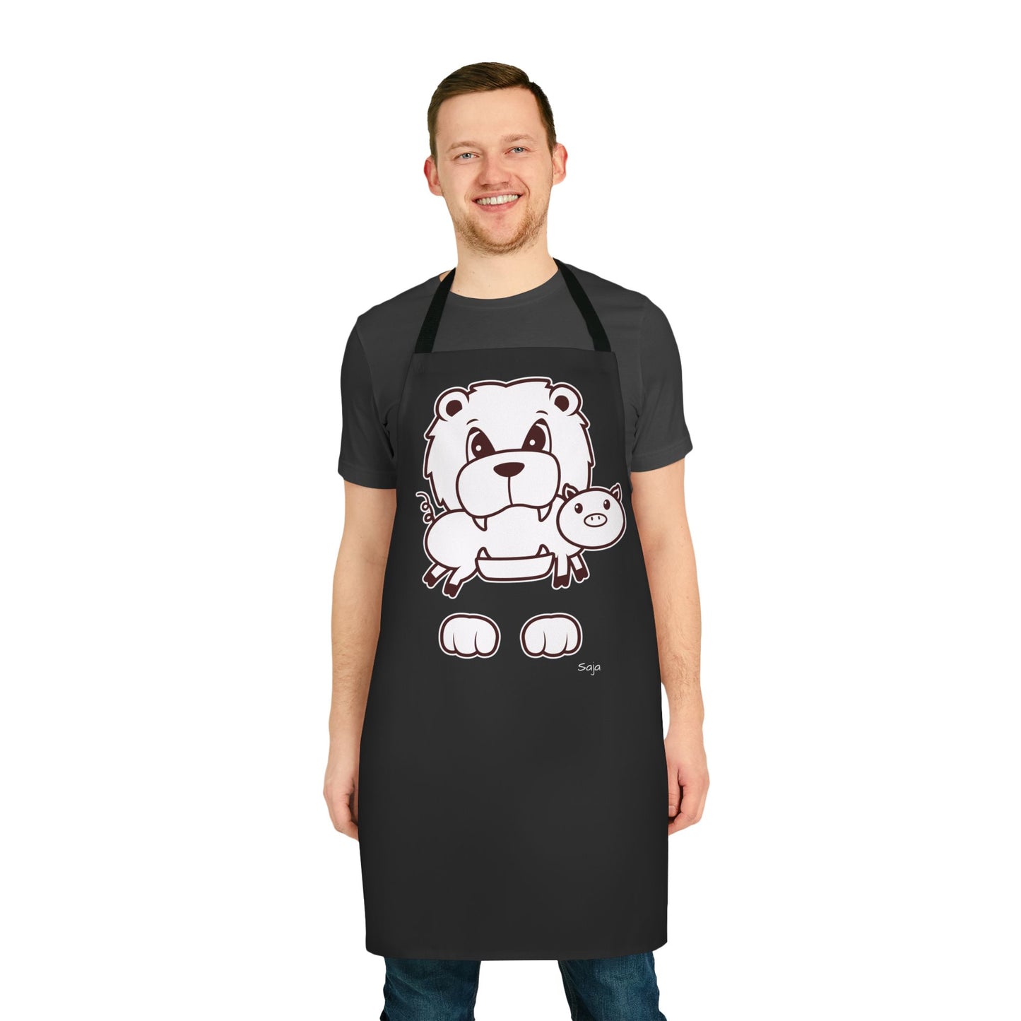 Saja & Joke Ball - B/W - Apron, Black Color Straps