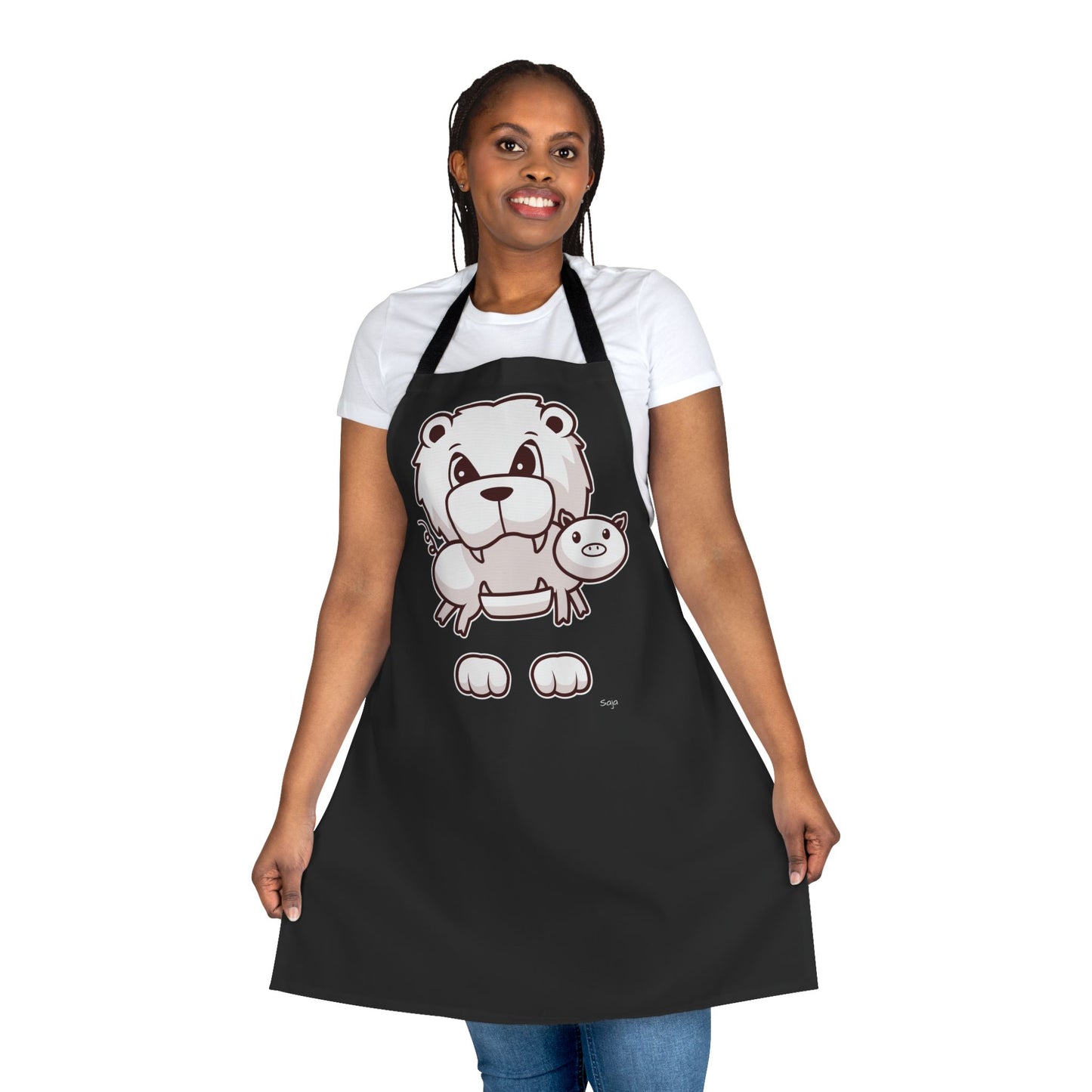 Saja & Joke Ball - B/W/S - Apron, Black Color Straps