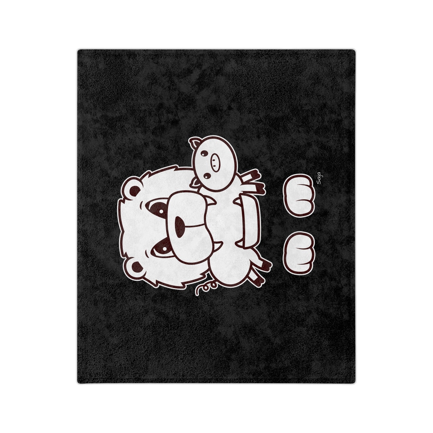 Saja & Joke Ball - B/W - Velveteen Microfiber Blanket