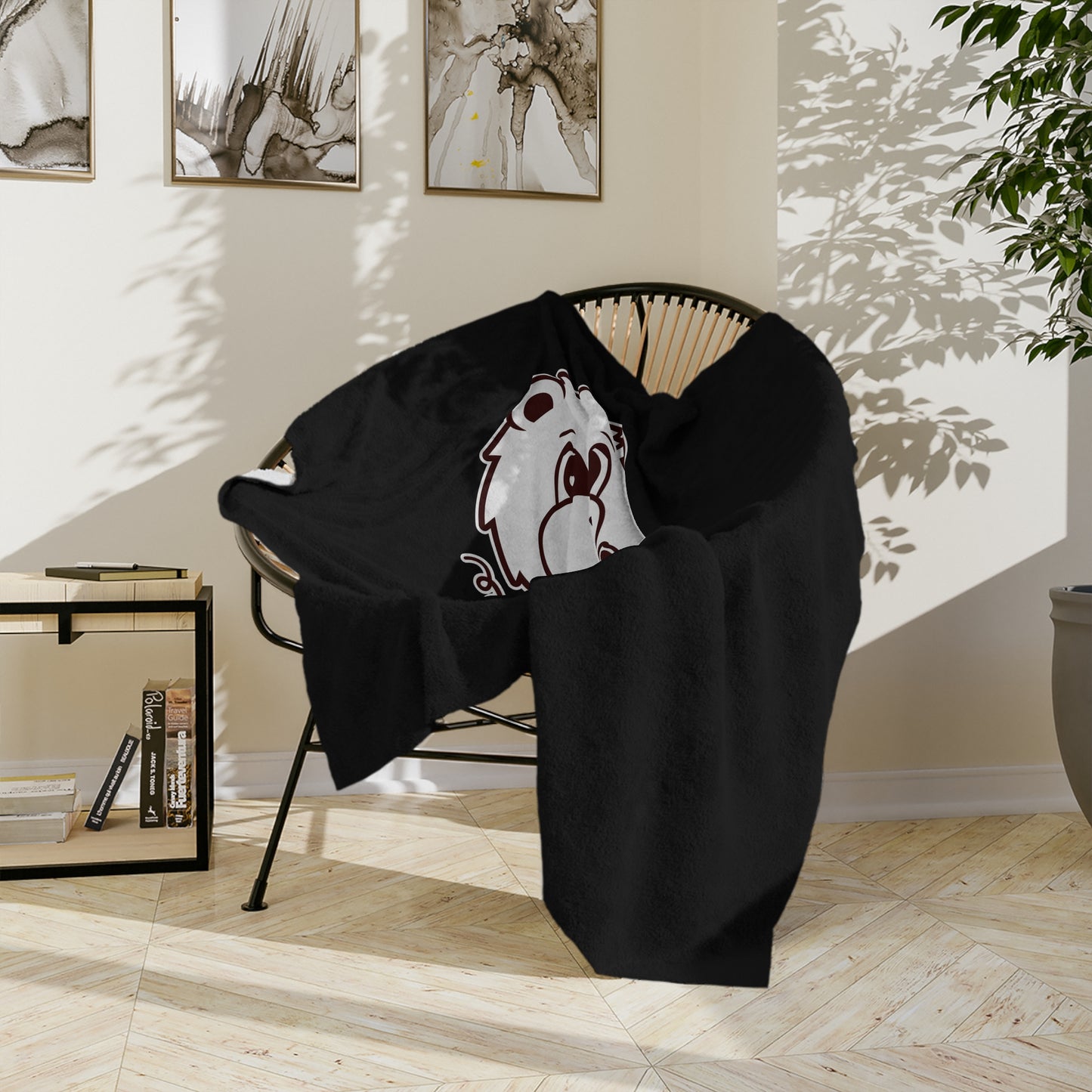 Saja & Joke Ball - B/W - Velveteen Microfiber Blanket
