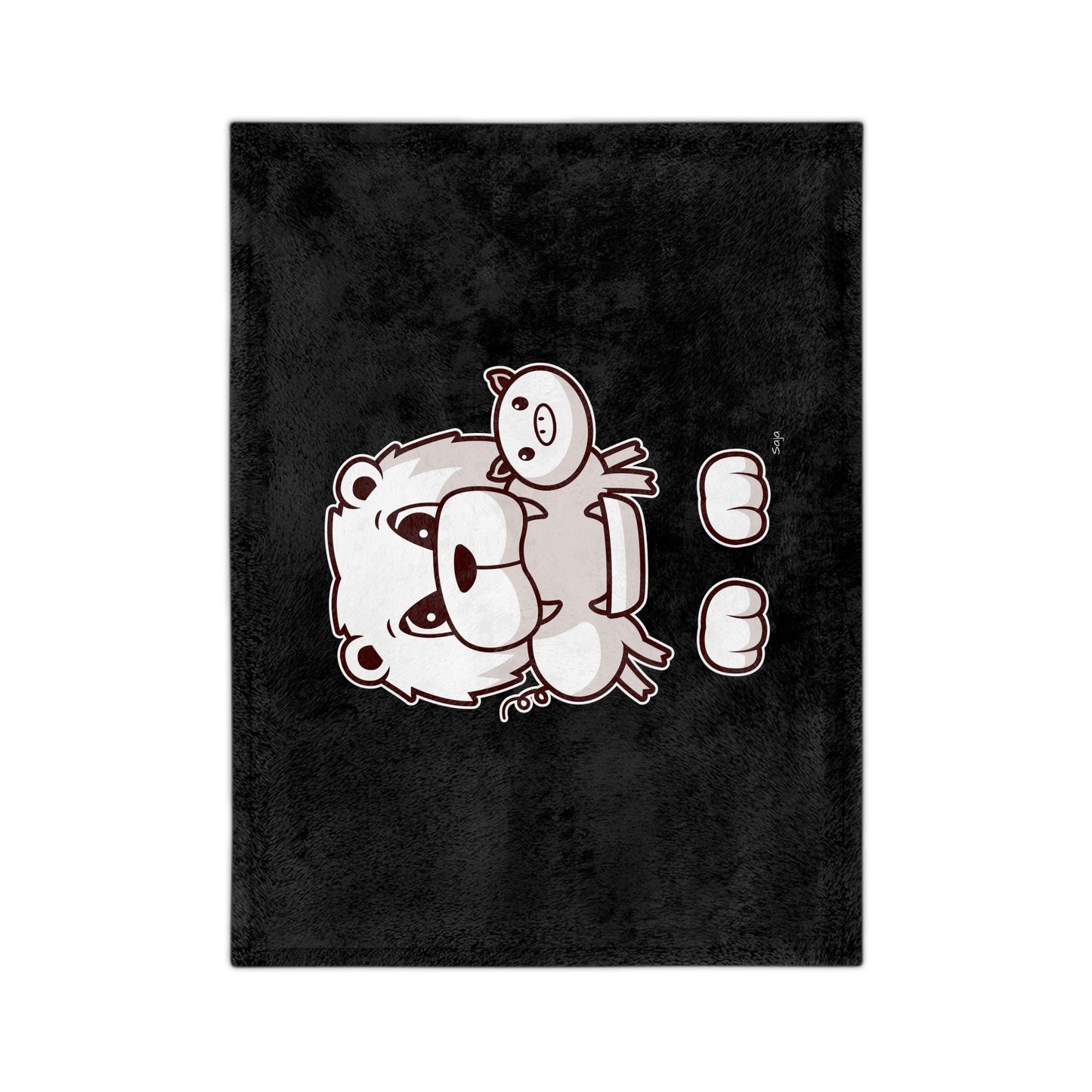 Saja & Joke Ball - B/W/S - Velveteen Microfiber Blanket