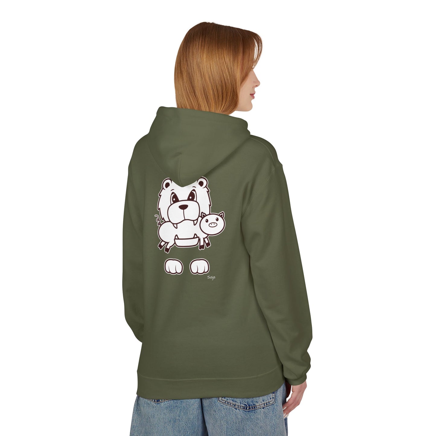 Saja & Joke Ball - B/W - Unisex Midweight Softstyle Fleece Hoodie