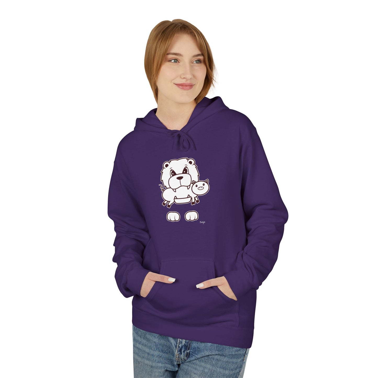 Saja & Joke Ball - B/W - Unisex Midweight Softstyle Fleece Hoodie [Front]