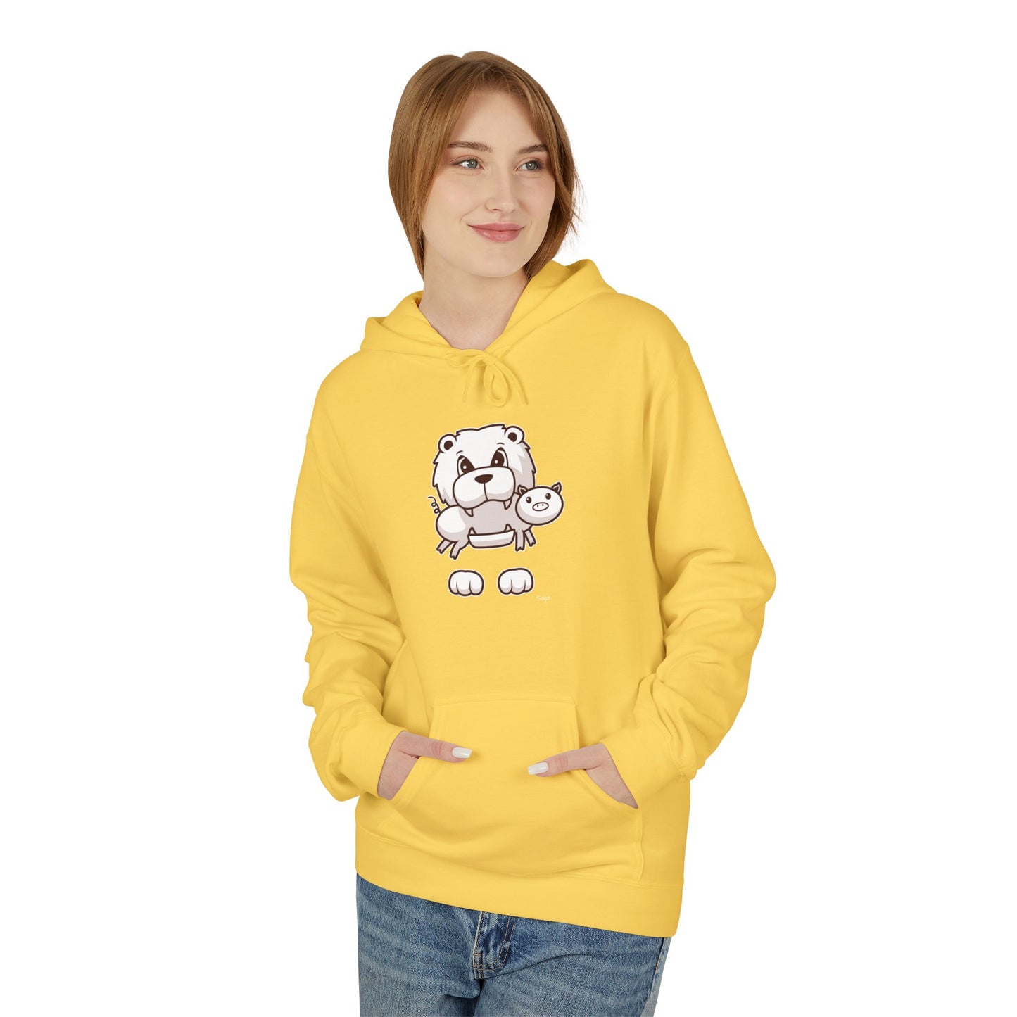 Saja & Joke Ball - B/W/S - Unisex Midweight Softstyle Fleece Hoodie [Front]