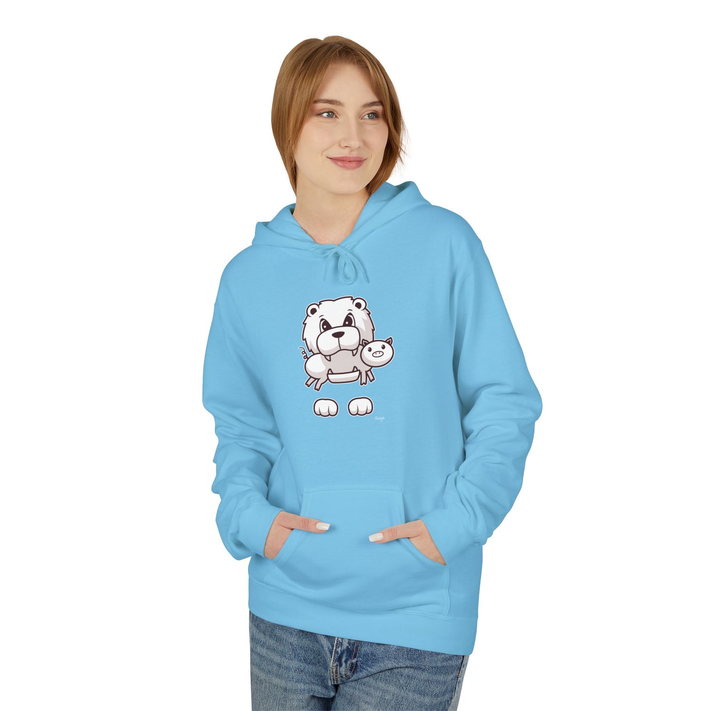 Saja & Joke Ball - B/W/S - Unisex Midweight Softstyle Fleece Hoodie [Front]