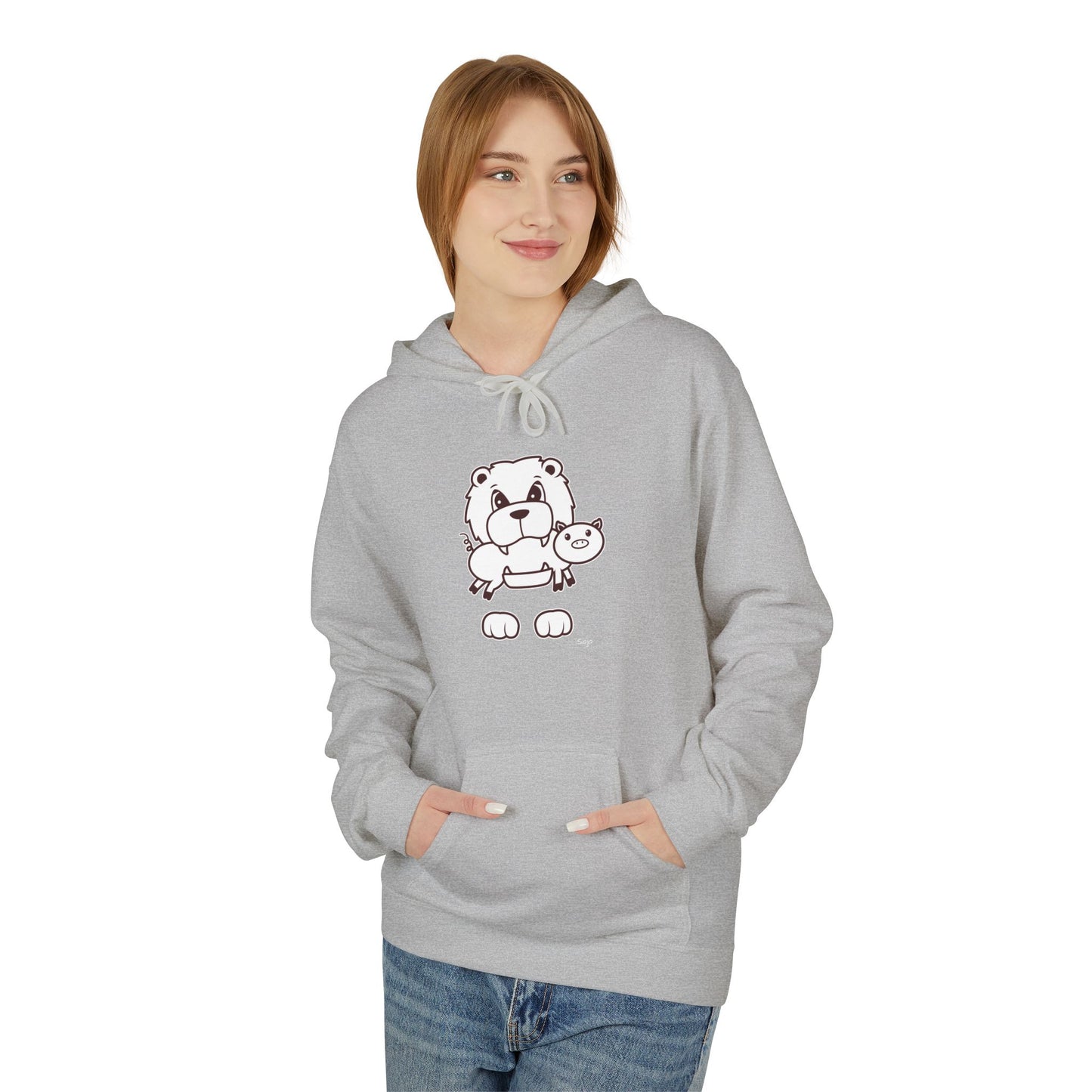 Saja & Joke Ball - B/W - Unisex Midweight Softstyle Fleece Hoodie [Front]