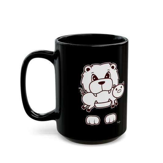 Saja & Joke Ball - B/W - Black Mug (15oz)