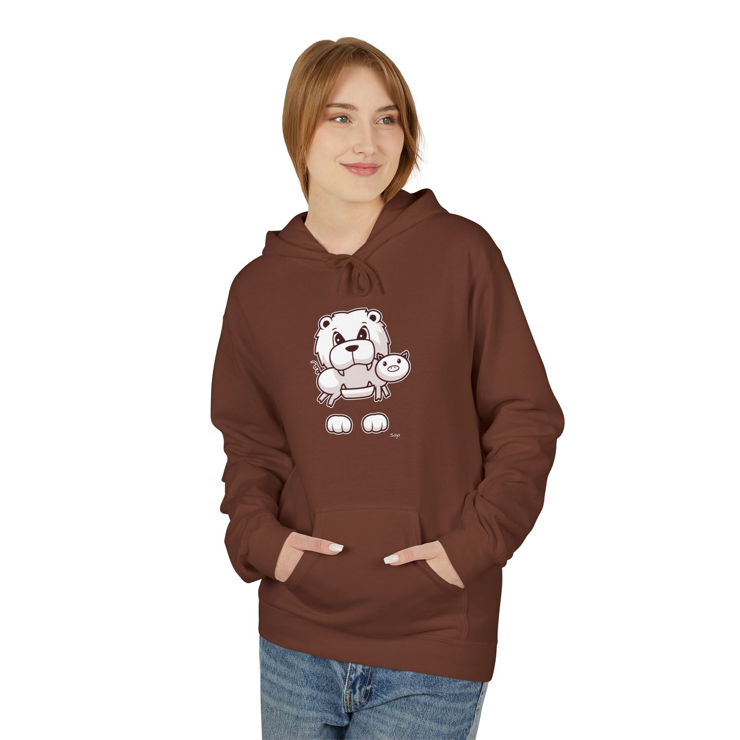 Saja & Joke Ball - B/W/S - Unisex Midweight Softstyle Fleece Hoodie [Front]