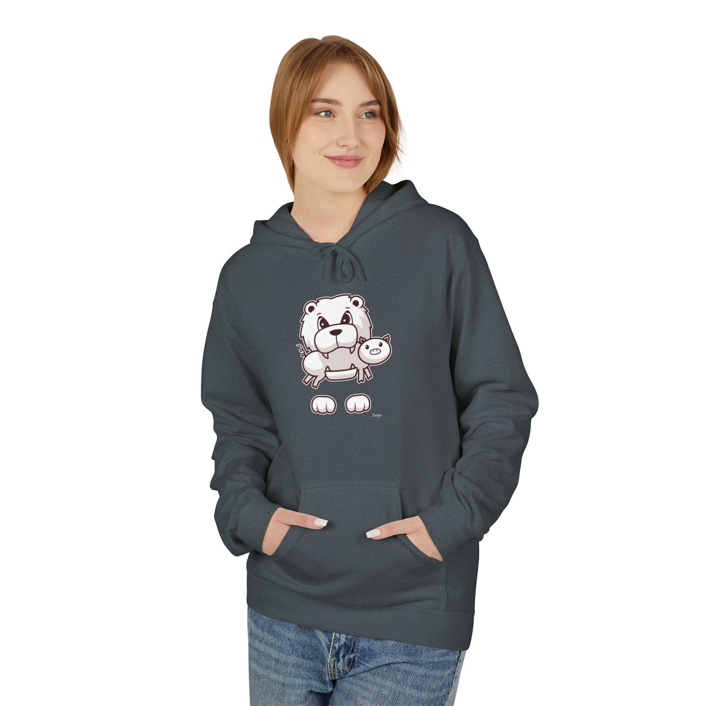 Saja & Joke Ball - B/W/S - Unisex Midweight Softstyle Fleece Hoodie [Front]
