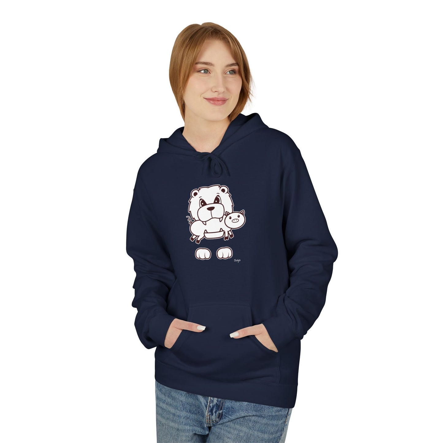 Saja & Joke Ball - B/W - Unisex Midweight Softstyle Fleece Hoodie [Front]