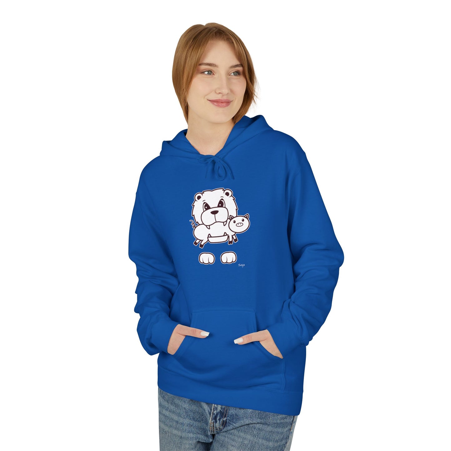 Saja & Joke Ball - B/W - Unisex Midweight Softstyle Fleece Hoodie [Front]