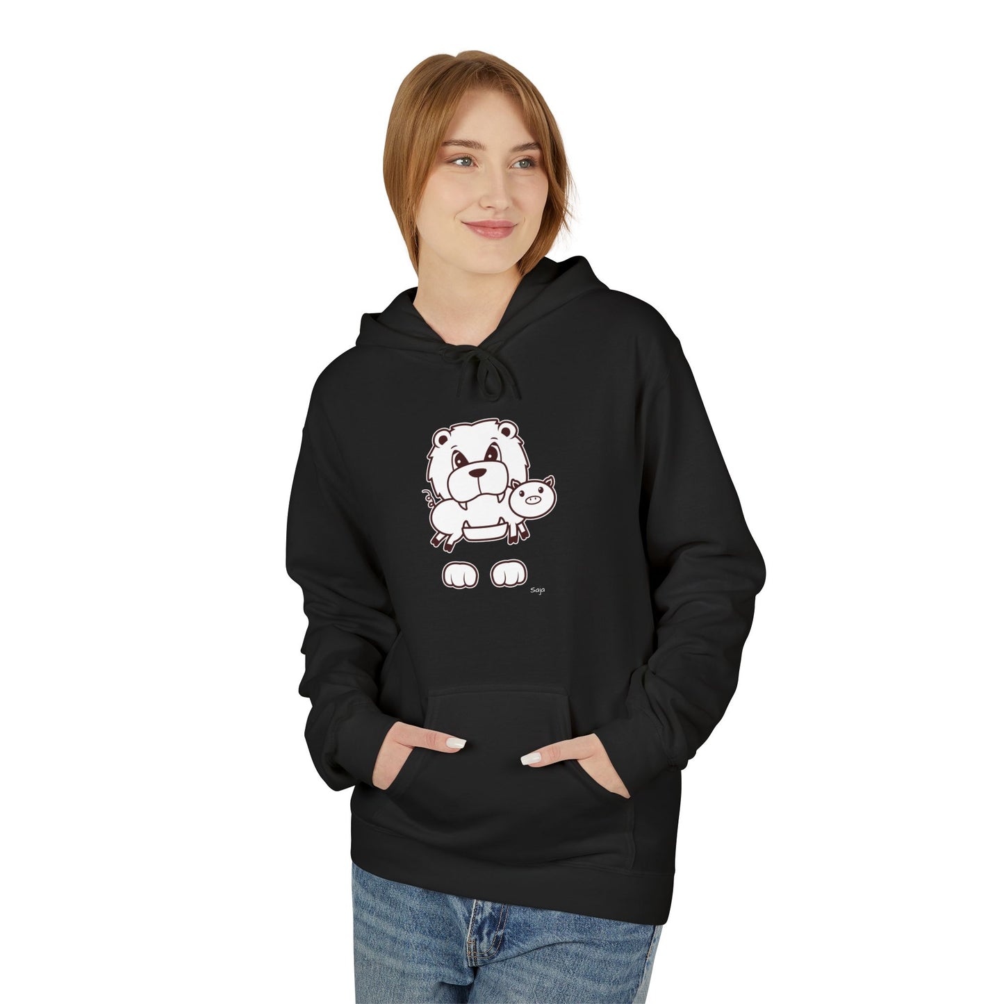Saja & Joke Ball - B/W - Unisex Midweight Softstyle Fleece Hoodie [Front]