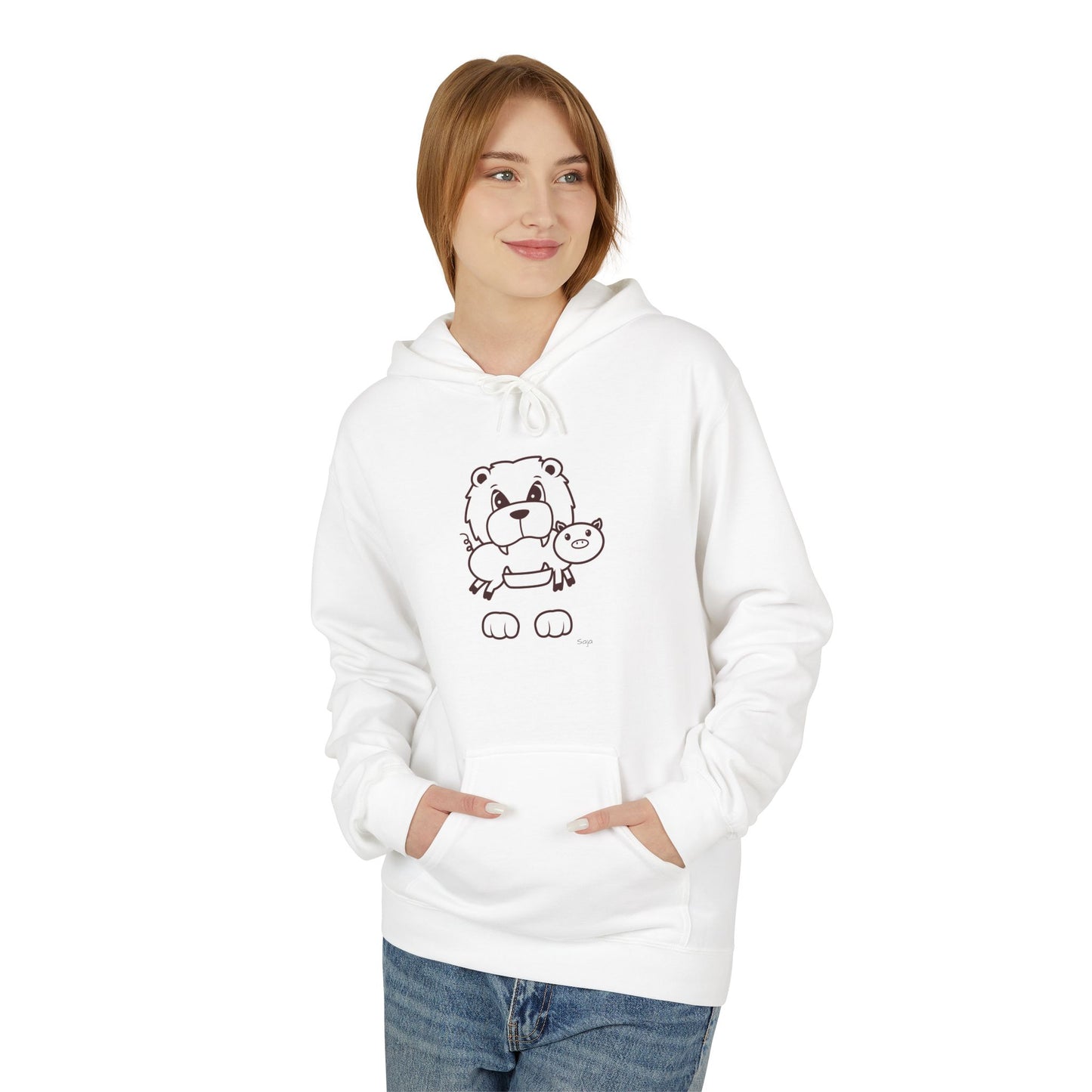 Saja & Joke Ball - B/W - Unisex Midweight Softstyle Fleece Hoodie [Front]