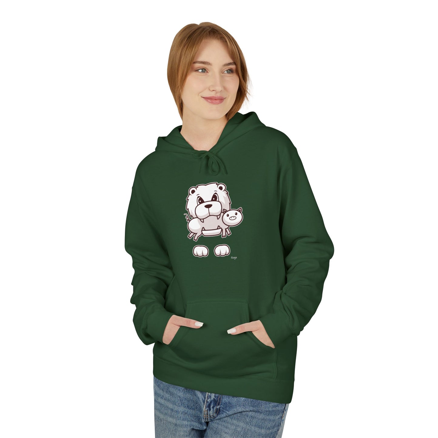 Saja & Joke Ball - B/W/S - Unisex Midweight Softstyle Fleece Hoodie [Front]