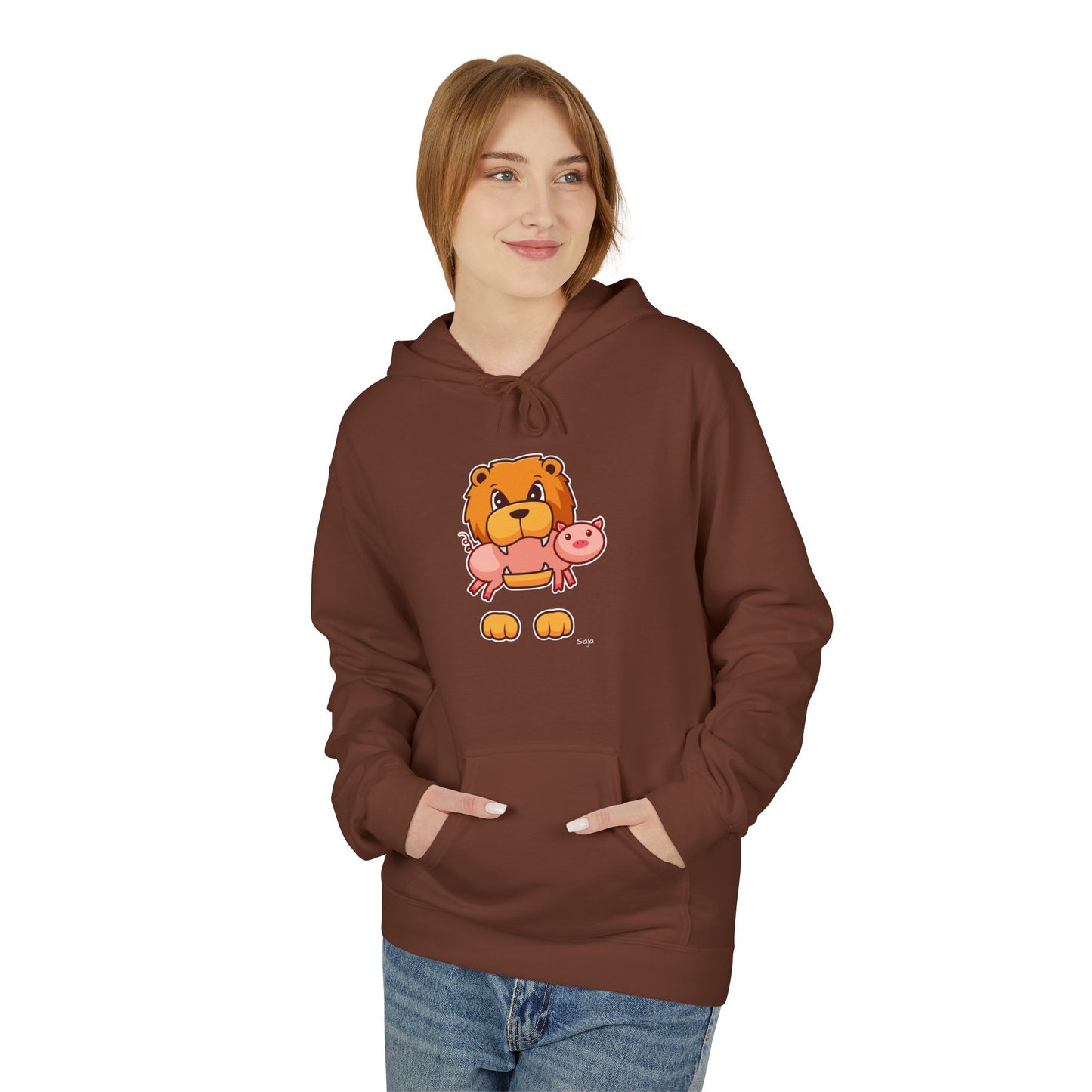 Saja & Joke Ball - Signature Color - Unisex Midweight Softstyle Fleece Hoodie [Front]