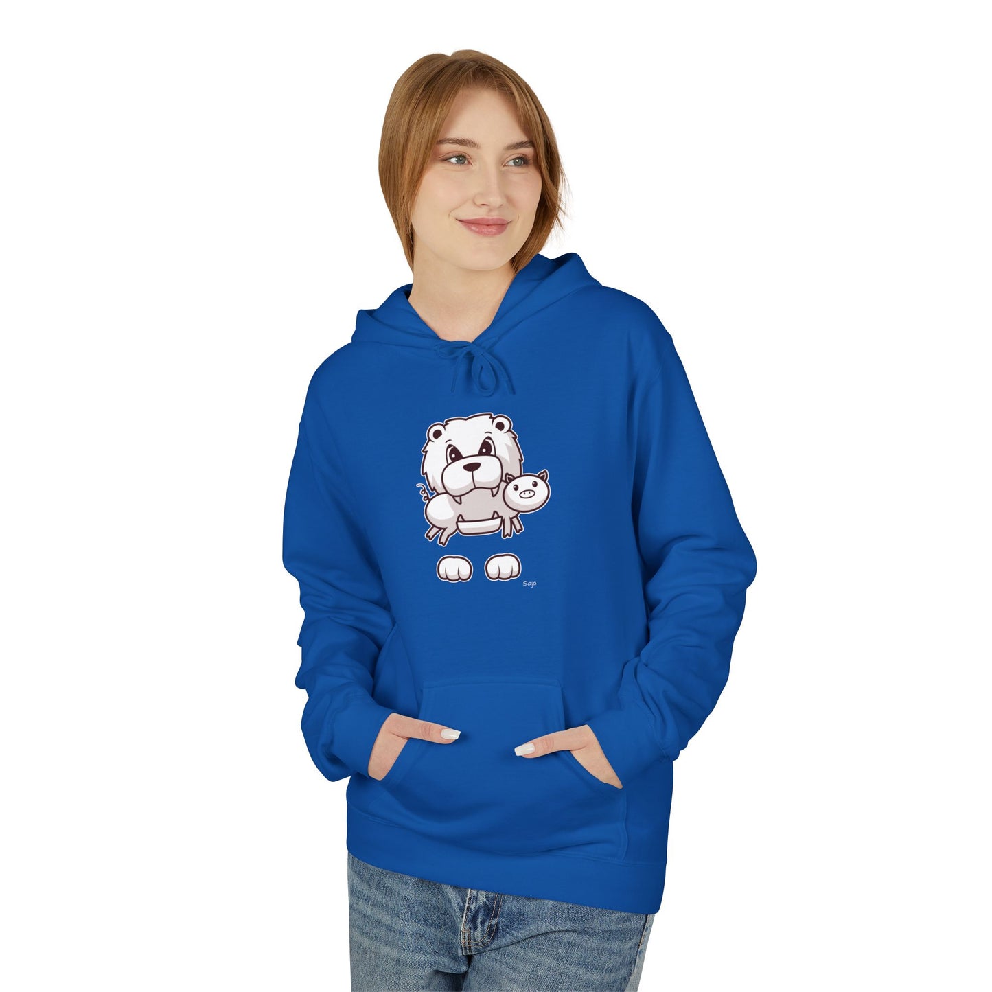 Saja & Joke Ball - B/W/S - Unisex Midweight Softstyle Fleece Hoodie [Front]