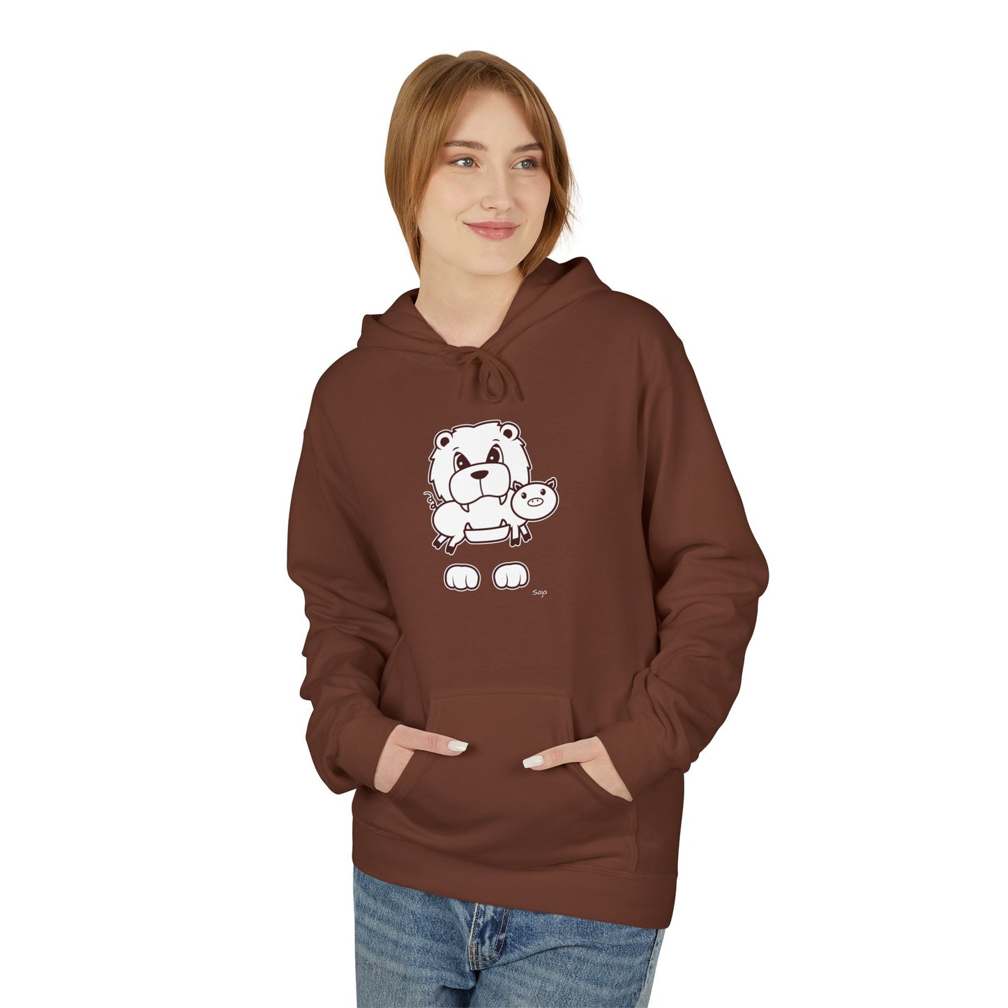 Saja & Joke Ball - B/W - Unisex Midweight Softstyle Fleece Hoodie [Front]