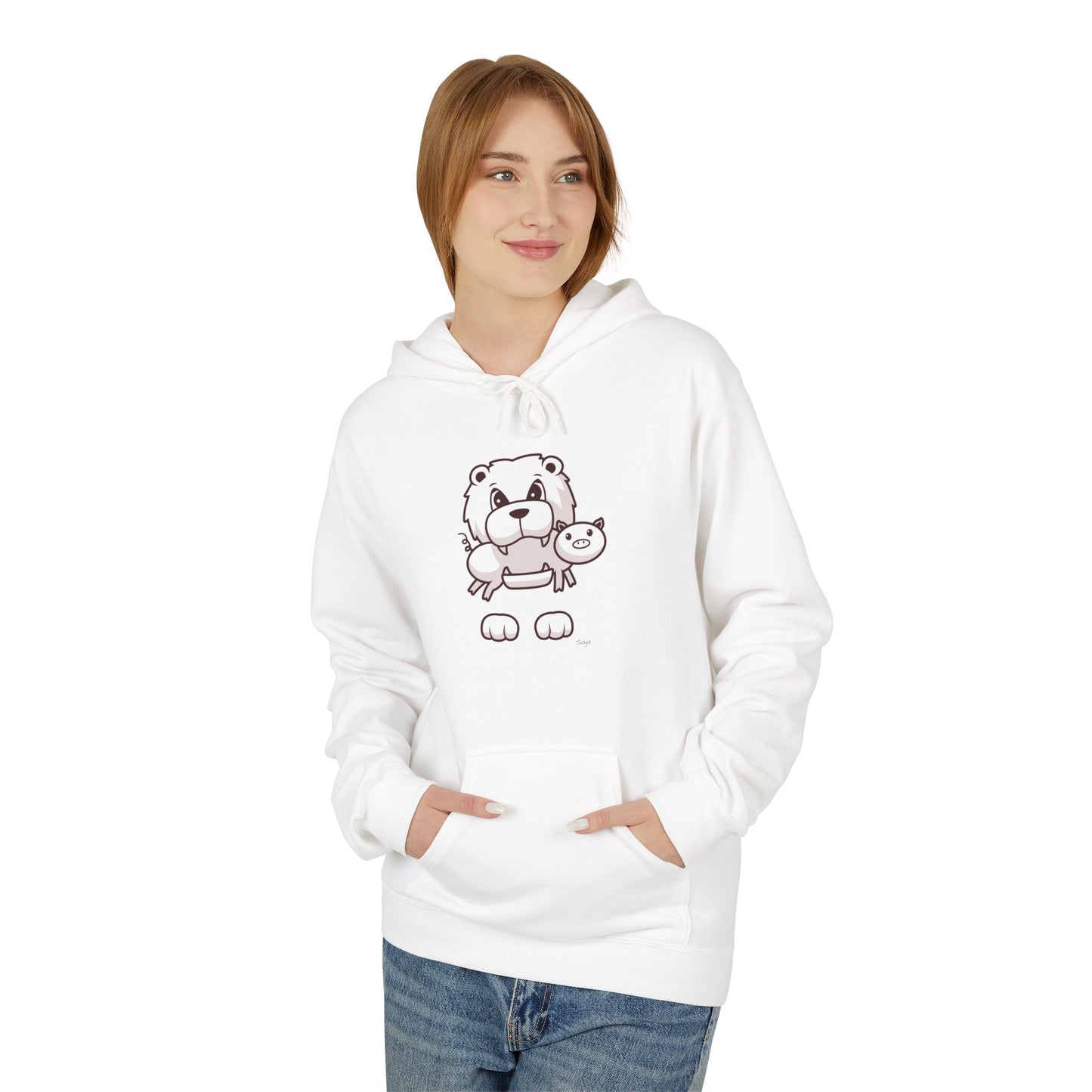 Saja & Joke Ball - B/W/S - Unisex Midweight Softstyle Fleece Hoodie [Front]