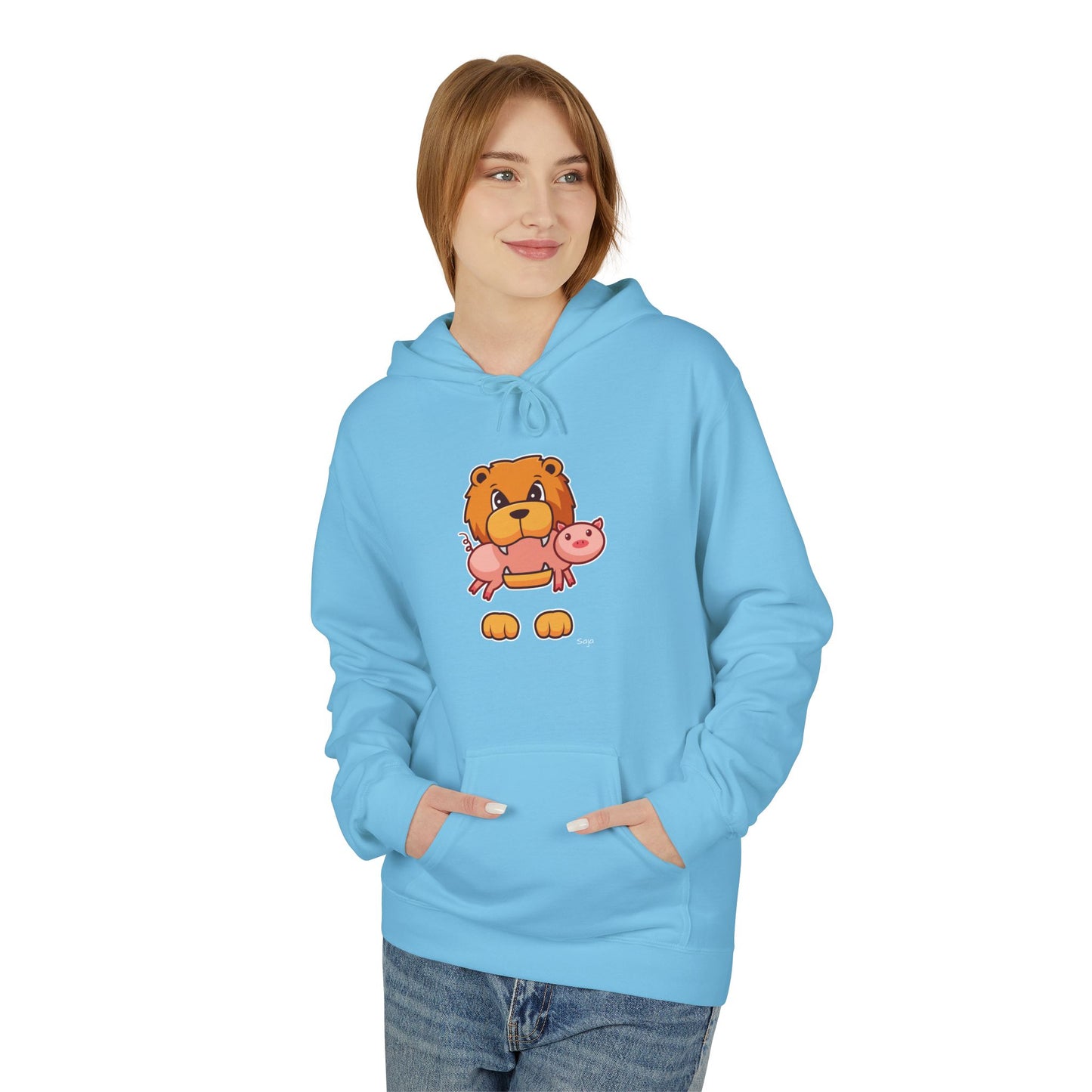 Saja & Joke Ball - Signature Color - Unisex Midweight Softstyle Fleece Hoodie [Front]