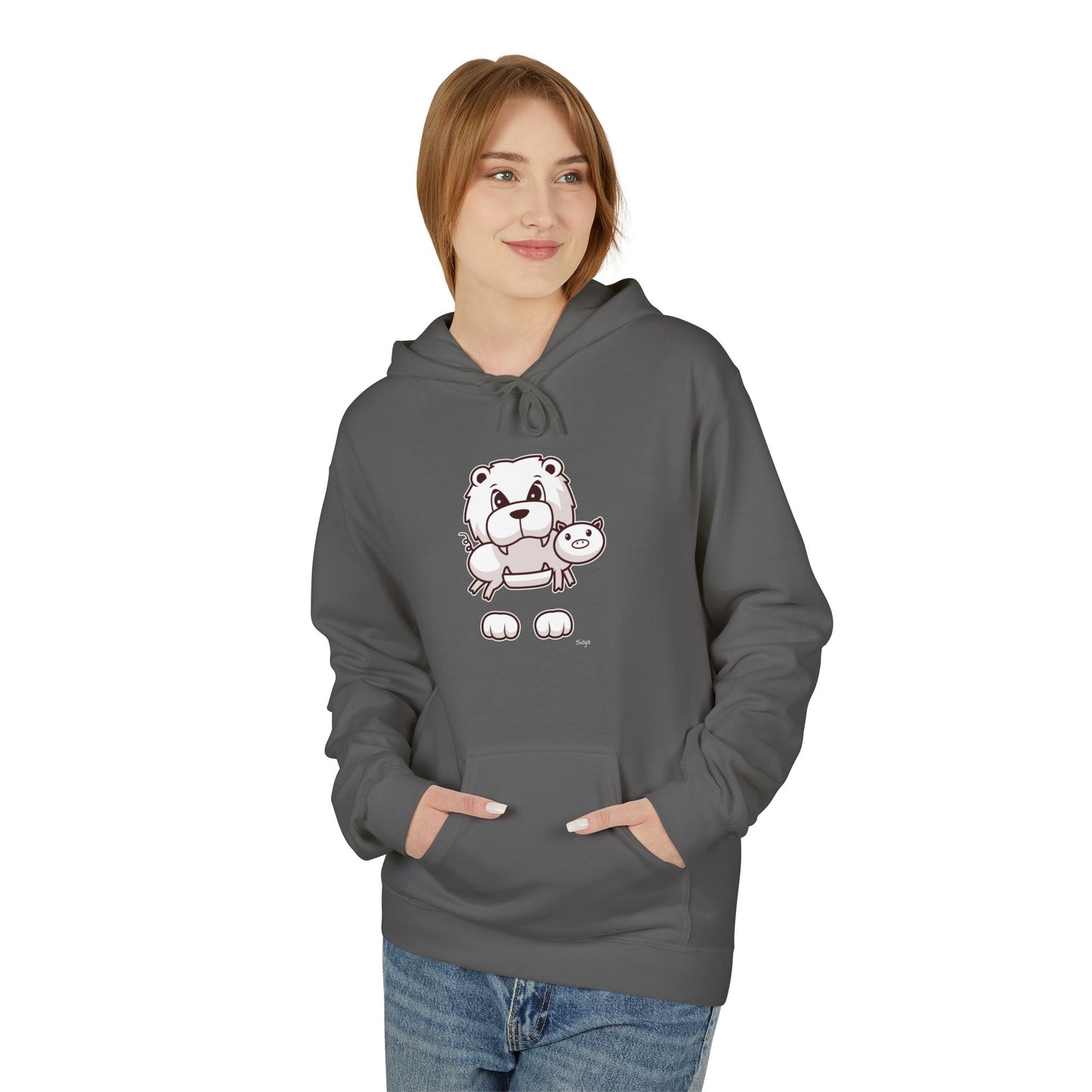 Saja & Joke Ball - B/W/S - Unisex Midweight Softstyle Fleece Hoodie [Front]