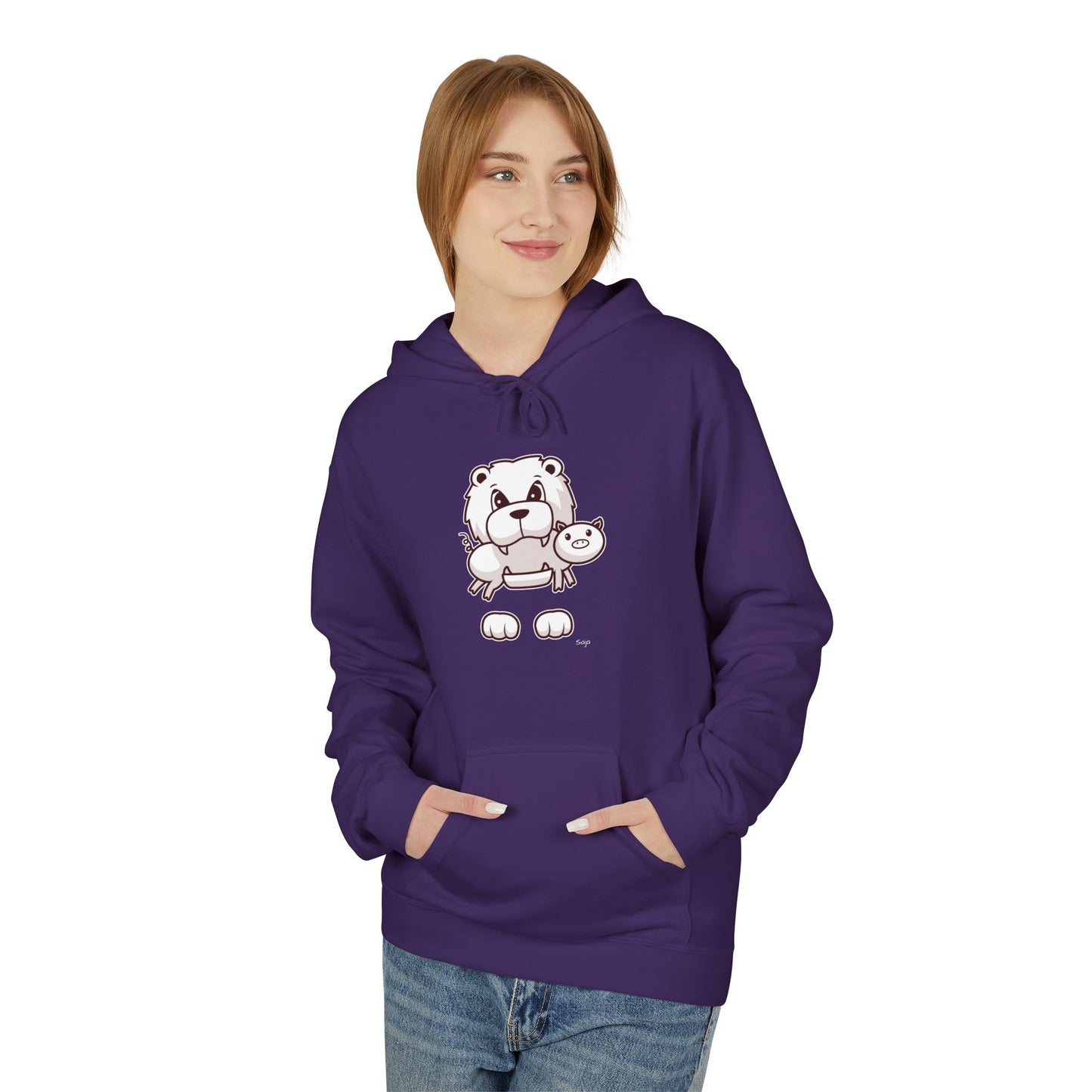 Saja & Joke Ball - B/W/S - Unisex Midweight Softstyle Fleece Hoodie [Front]