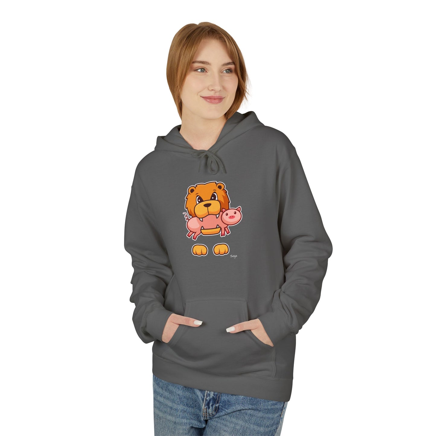 Saja & Joke Ball - Signature Color - Unisex Midweight Softstyle Fleece Hoodie [Front]