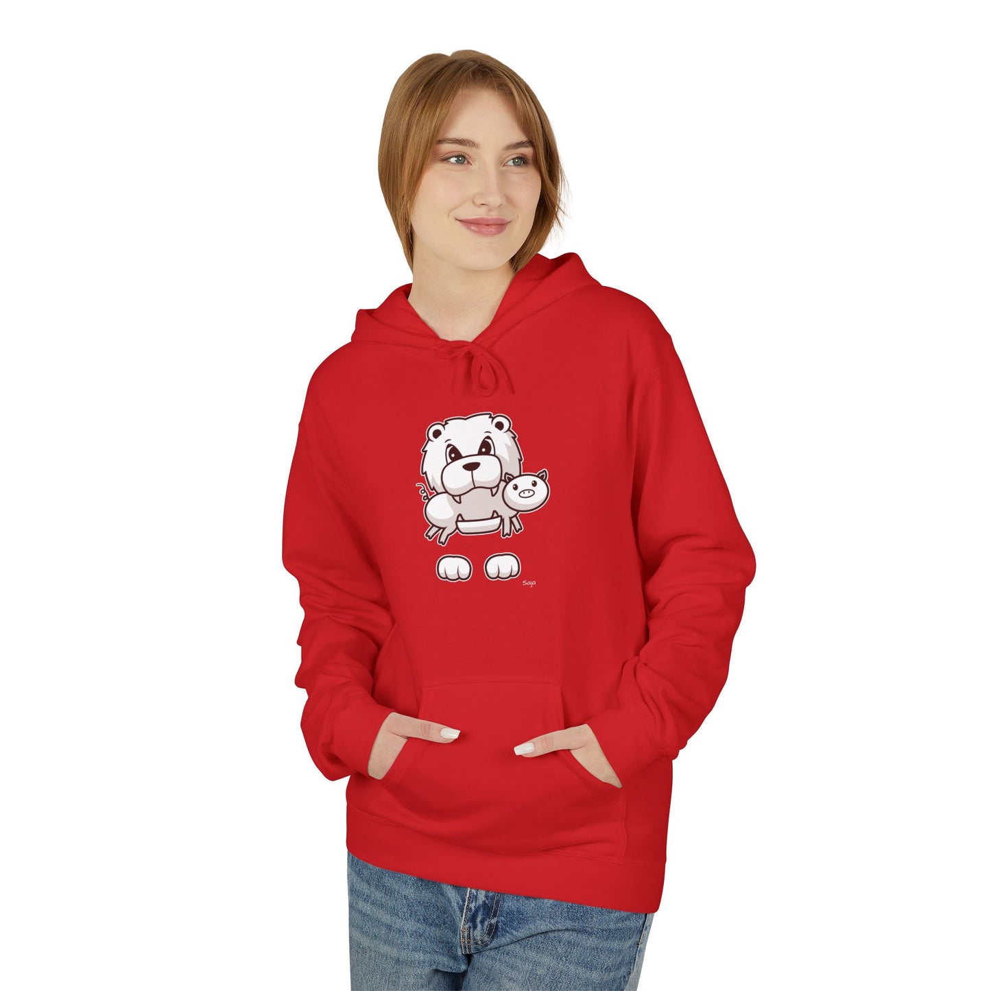 Saja & Joke Ball - B/W/S - Unisex Midweight Softstyle Fleece Hoodie [Front]