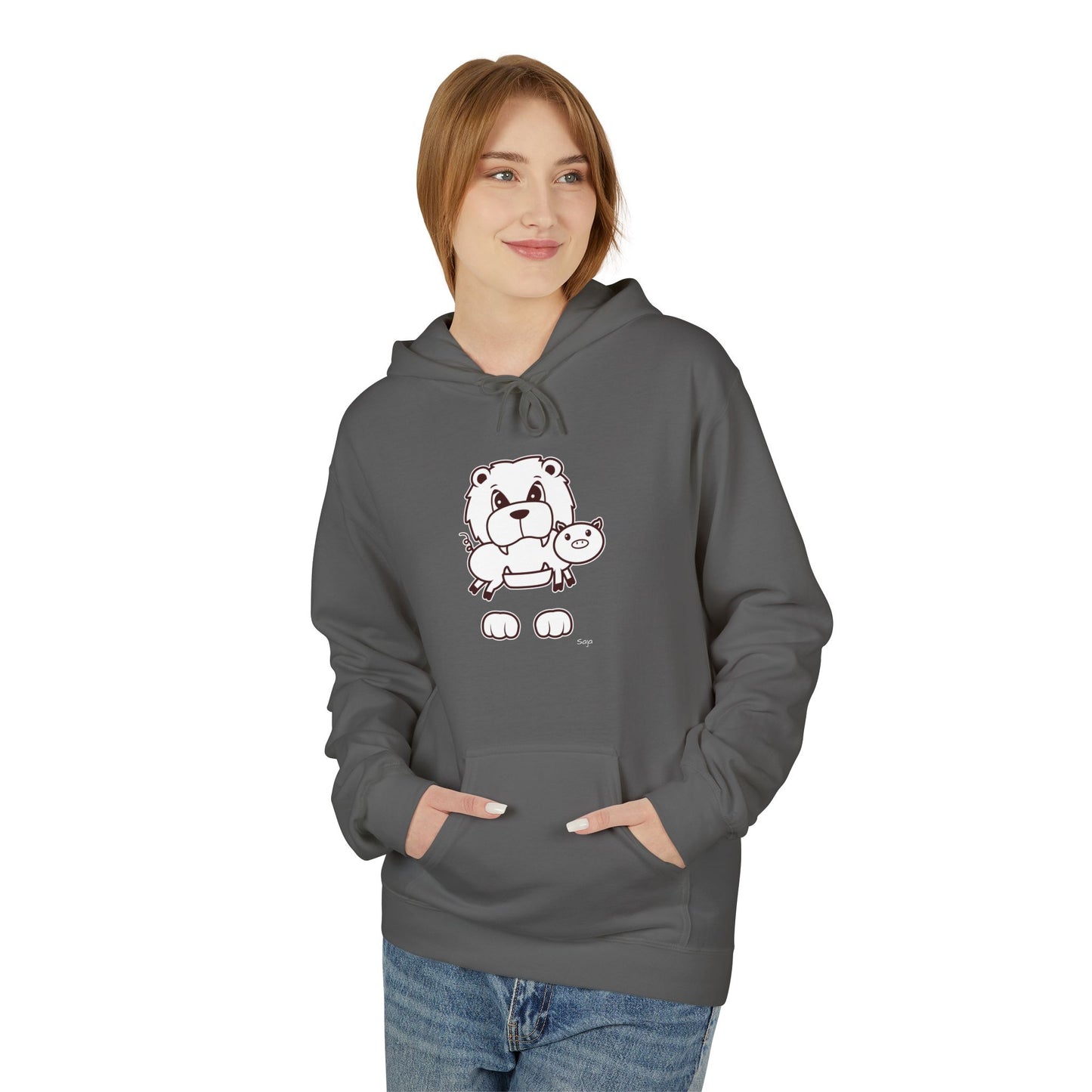 Saja & Joke Ball - B/W - Unisex Midweight Softstyle Fleece Hoodie [Front]